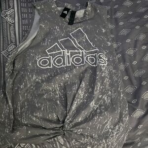 Adidas small grey splatter tank top